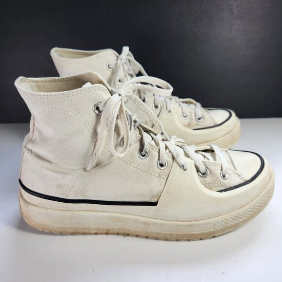 Converse All Star Chuck Taylor Mens 10 1/2 Hi Constructs White Sneakers - Picture 8 of 16